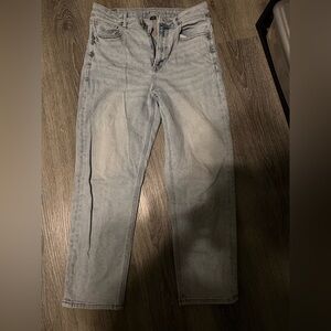 American Eagle Outfitters Light Gray Ankle Jeans